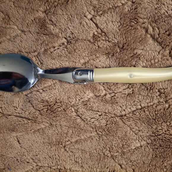 6 Jean Dubost LAGUIOLE IVORY France 8 3/8" Soup Spoons - Picture 10 of 15